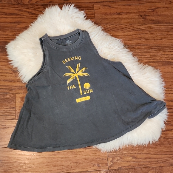 O'Neill Tops - O'Neill Stonewashed Gray Graphic Swing Tanktop